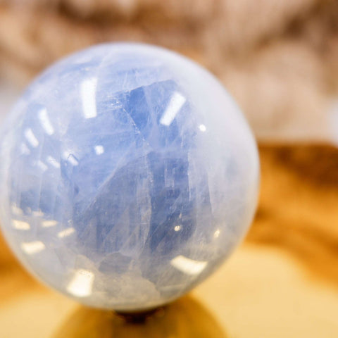 Blue Calcite Sphere 7.5CM x 0.63KG