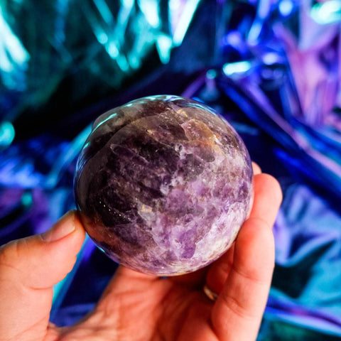 Chevron Amethyst Sphere