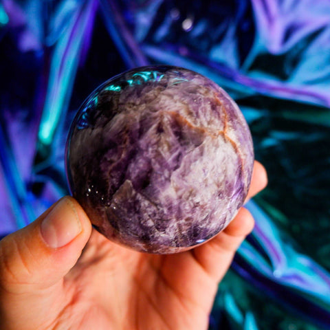 Chevron Amethyst Sphere