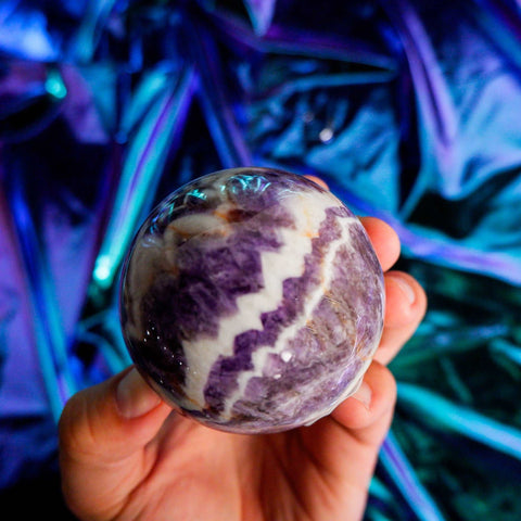 Chevron Amethyst Sphere