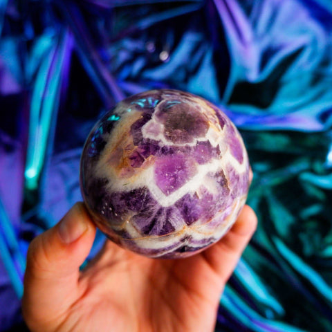 Chevron Amethyst Sphere