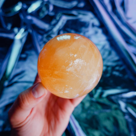 Honey Calcite Sphere