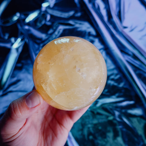 Honey Calcite Sphere