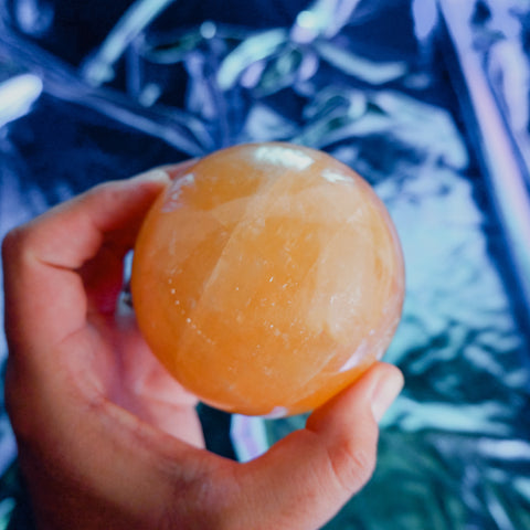 Honey Calcite Sphere