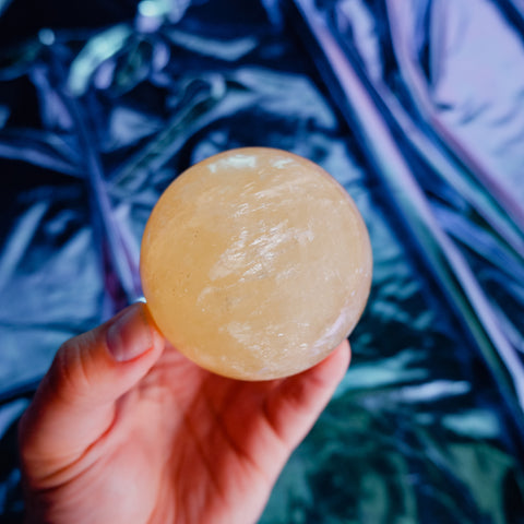 Honey Calcite Sphere