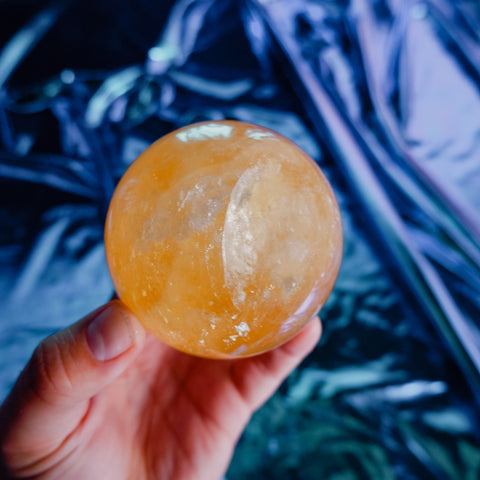 Honey Calcite Sphere