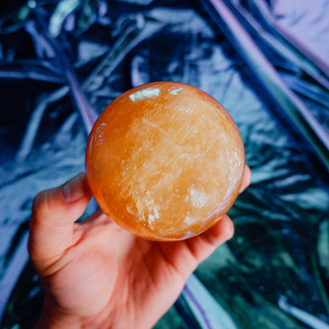 Honey Calcite Sphere