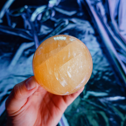 Honey Calcite Sphere