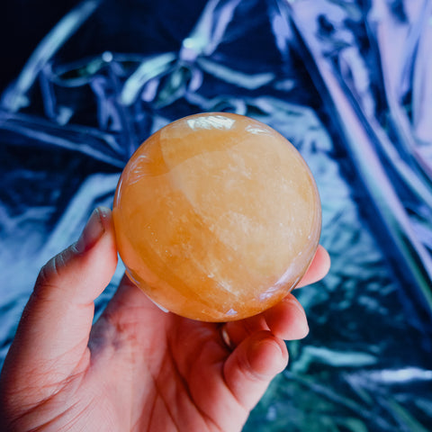 Honey Calcite Sphere