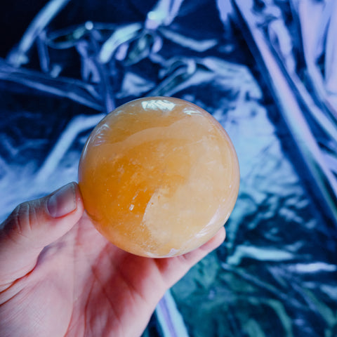 Honey Calcite Sphere