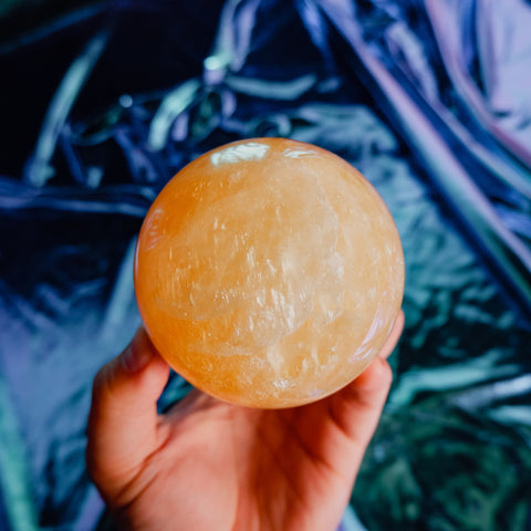 Honey Calcite Sphere