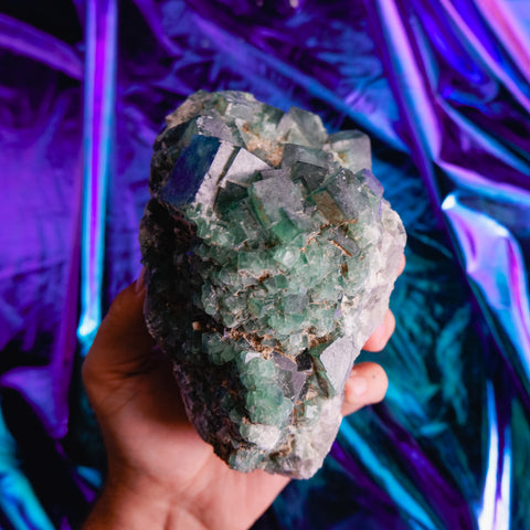 Green Fluorite Cluster