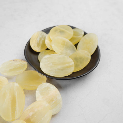 Lemon Calcite Worry Stone