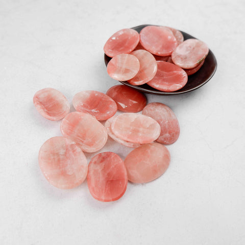 Rose Calcite Worry Stone