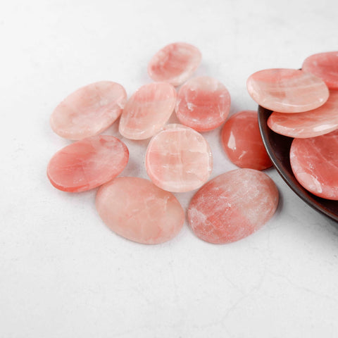 Rose Calcite Worry Stone