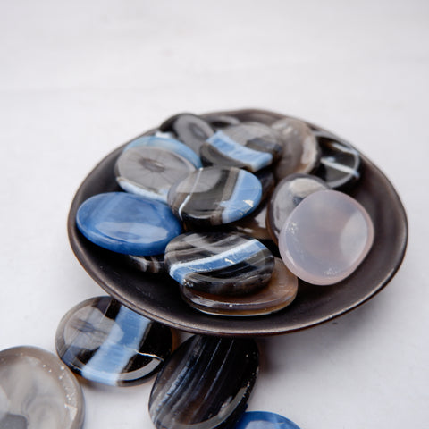 Blue & Black Onyx Worry Stone