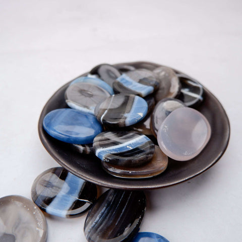 Blue & Black Onyx Worry Stone