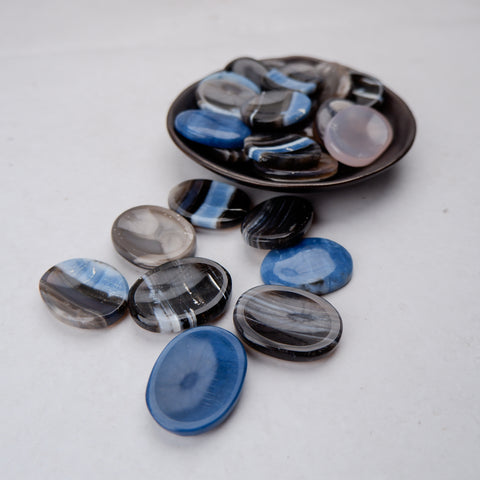 Blue & Black Onyx Worry Stone