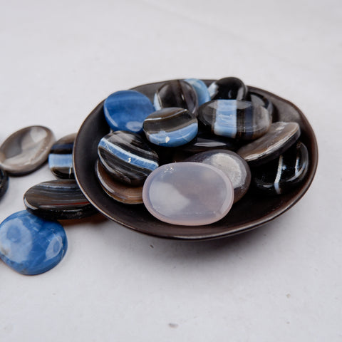 Blue & Black Onyx Worry Stone