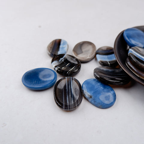 Blue & Black Onyx Worry Stone