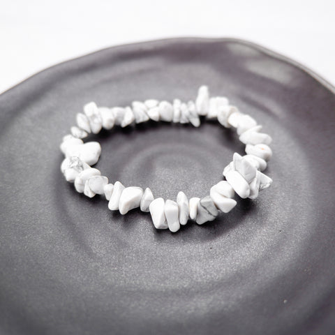 White Howlite Chip Bracelet