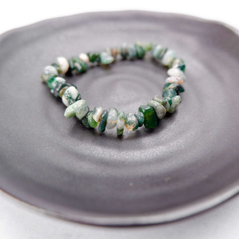 Moss Agate Chip Bracelet