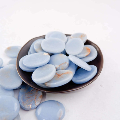 Angelite Worry Stone - Crystal & Stone