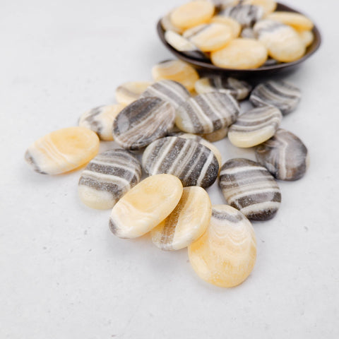 Zebra Calcite Worry Stone - Crystal & Stone