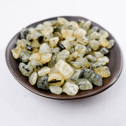 Epidote in Prehnite Chips