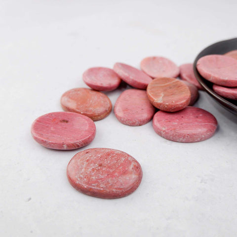 Pink Petrified Wood Worry Stone - Crystal & Stone