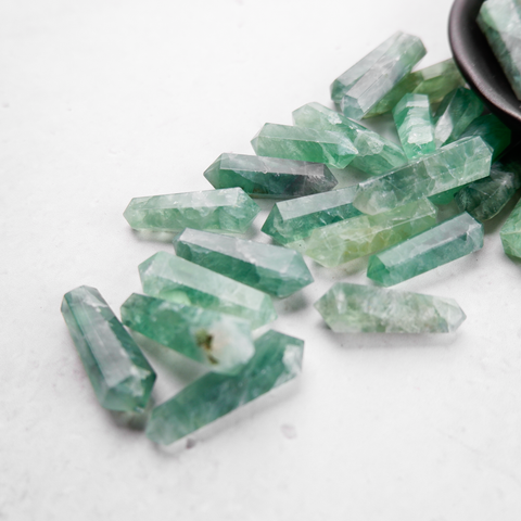 Green Fluorite Gridding Double Point