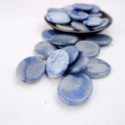 Blue Quartz Worry Stone - Crystal & Stone