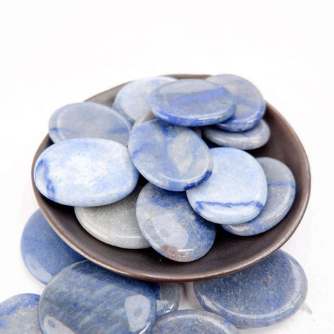 Blue Quartz Worry Stone - Crystal & Stone