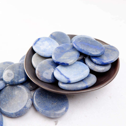 Blue Quartz Worry Stone - Crystal & Stone