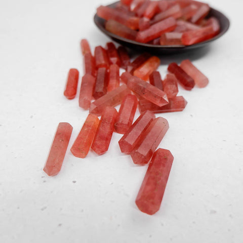 Strawberry Quartz Gridding Point - Crystal & Stone