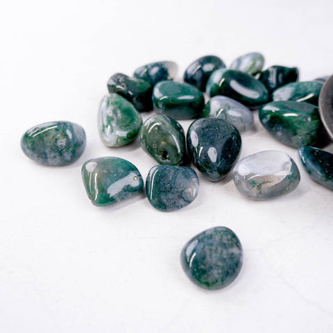 Moss Agate Tumble - Crystal & Stone