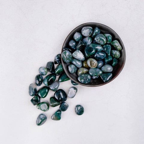 Moss Agate Tumble - Crystal & Stone