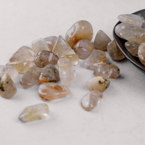 Rutilated Quartz Tumble - Crystal & Stone