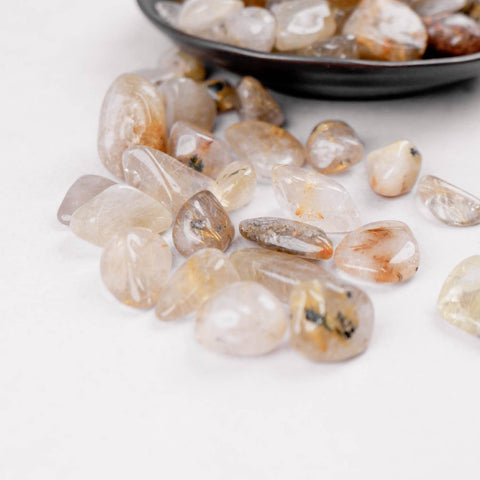 Rutilated Quartz Tumble - Crystal & Stone