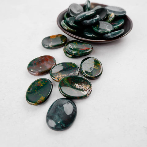 Bloodstone Worry Stone - Crystal & Stone