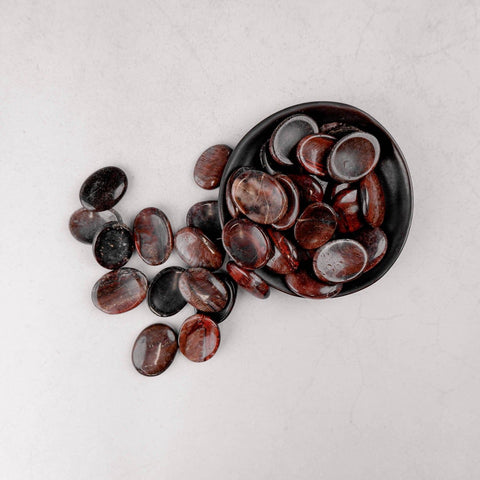 Red Tigers Eye Worry Stone - Crystal & Stone