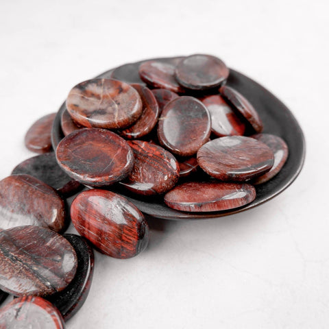 Red Tigers Eye Worry Stone - Crystal & Stone