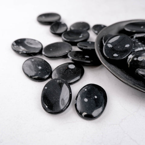 Snowflake Obsidian Worry Stone - Crystal & Stone