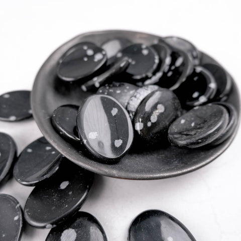 Snowflake Obsidian Worry Stone - Crystal & Stone