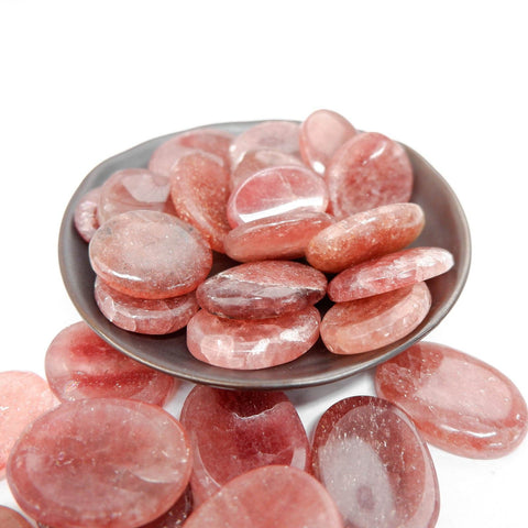 Strawberry Quartz Worry Stone - Crystal & Stone